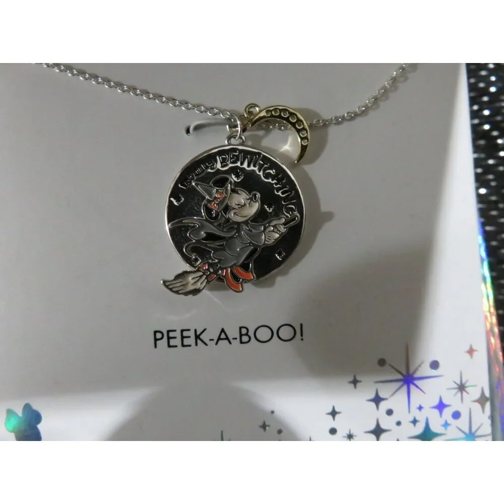 Disney Minnie Mouse Totally Bewitching Peek A Boo Silver Plated Necklace